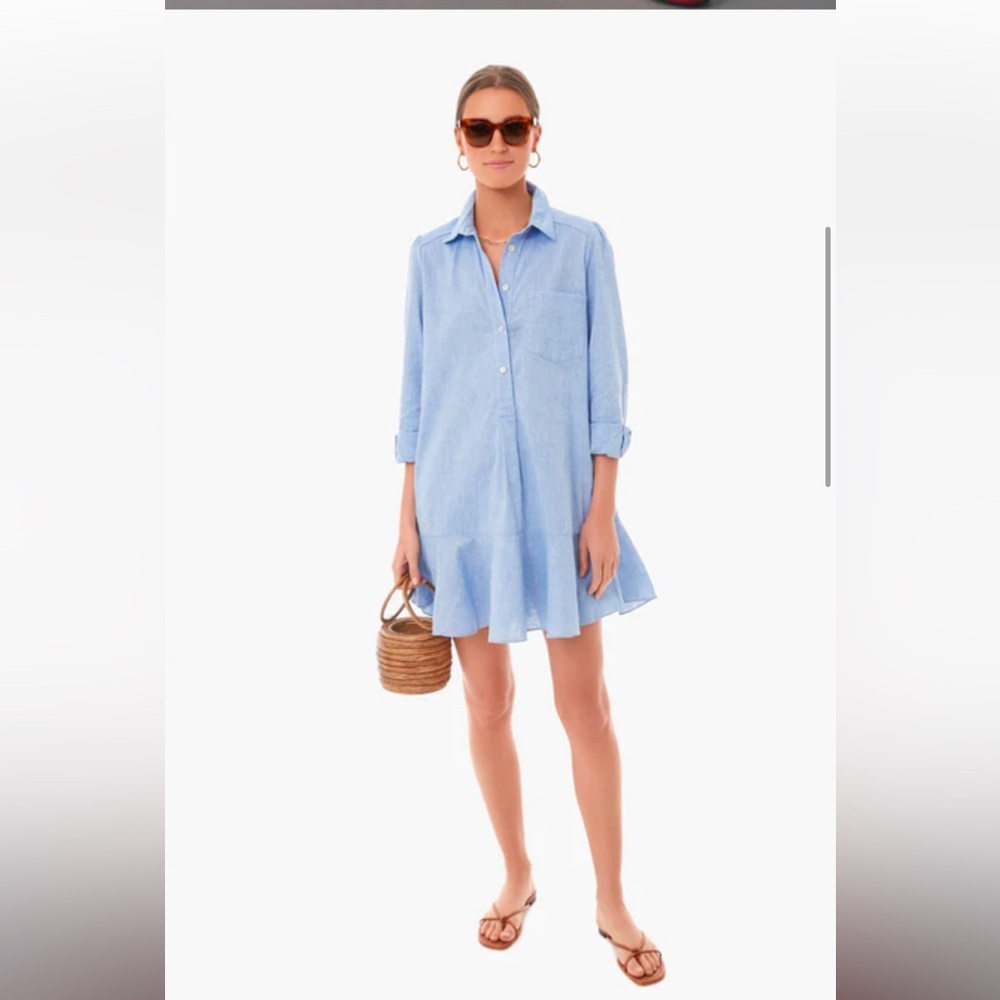 Tuckernuck Light Blue Button-Down Mini Dress